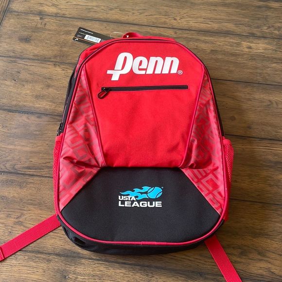 NWT USTA Penn Head backpack unisex Red/Black
